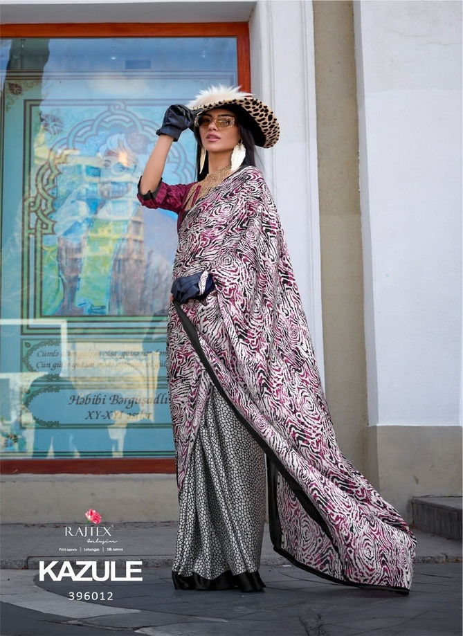 Kazule By Rajtex Printed Satin Crepe Saree Orders In India