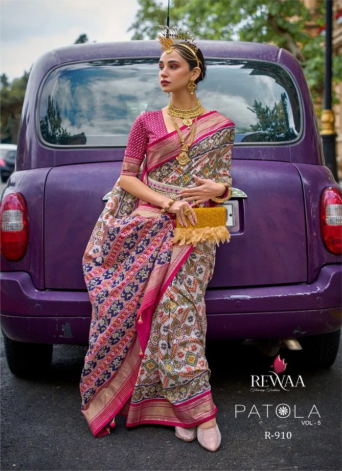 Patola Vol 5 By Rewaa Printed Silk Wedding Saree Exporters in India