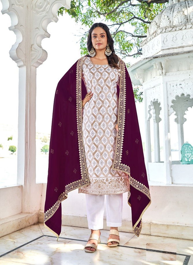 Dherya Vol 42 By Rahi Embroidery Blooming Vichitra Salwar Kameez Wholesale Online