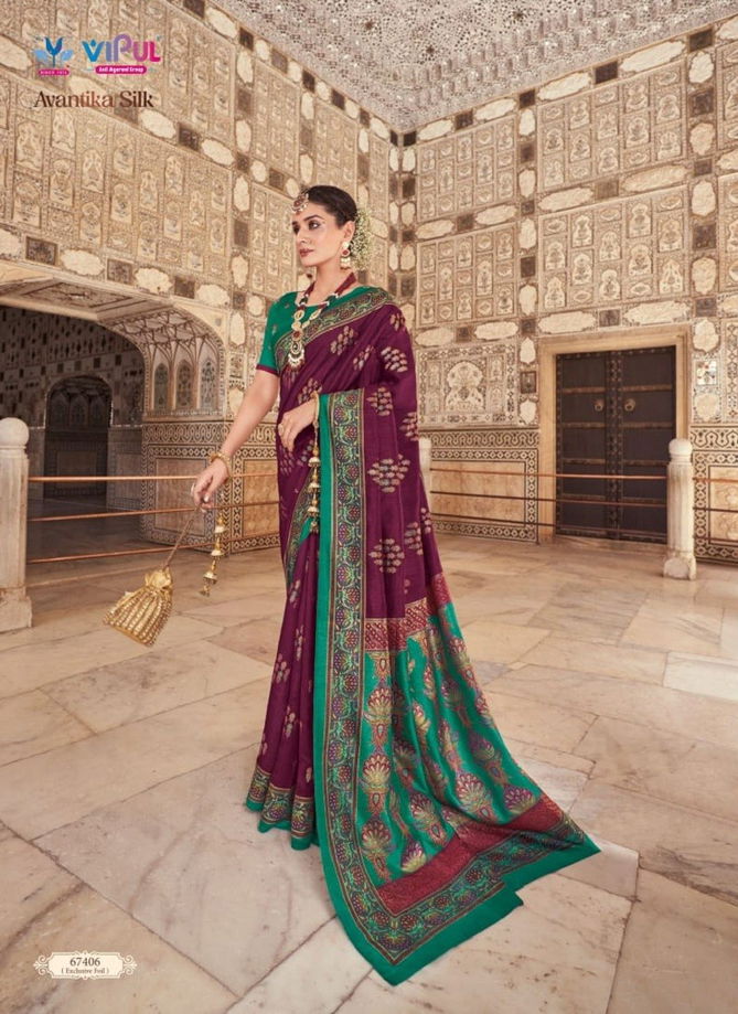 Avantika Silk By Vipul Printed Saree Catalog