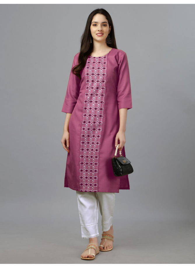 Wine Colour Aardhna 1007 Cotton Kurti Catalog 3