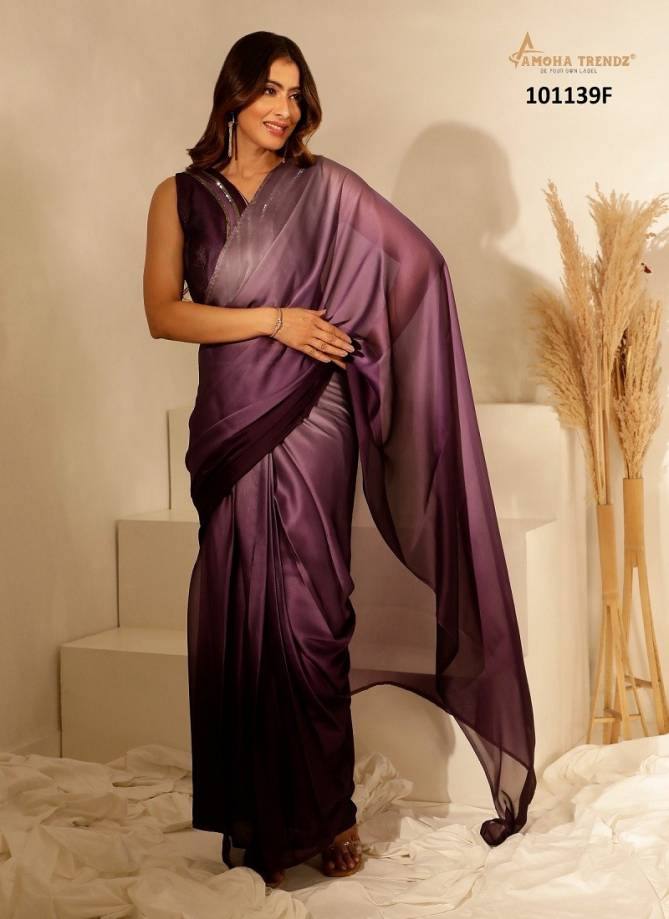 Amoha 101139 Imported Party Wear Readymade Saree Exporters In India