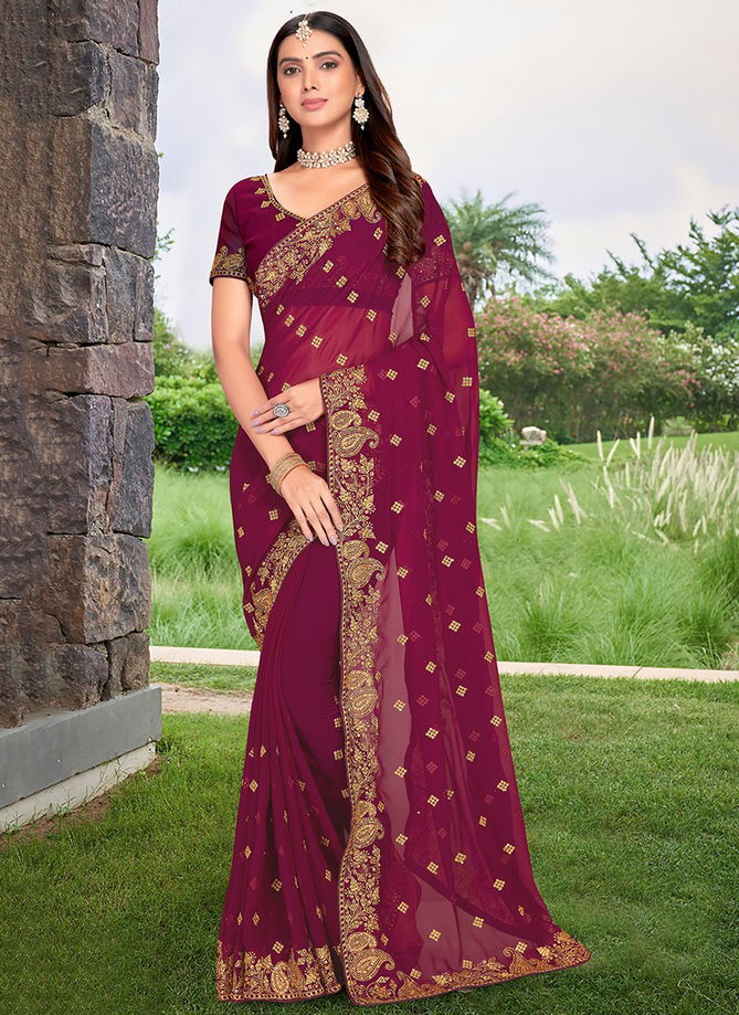 Ehsaas Designer Wholesale Georgettee Sarees Catalog