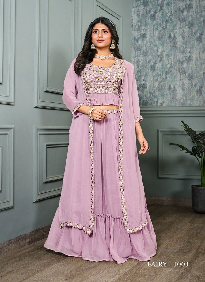 Fairy By Jivora Premium Georgette Party Wear Fancy Crop Top Lehenga Choli Catalog