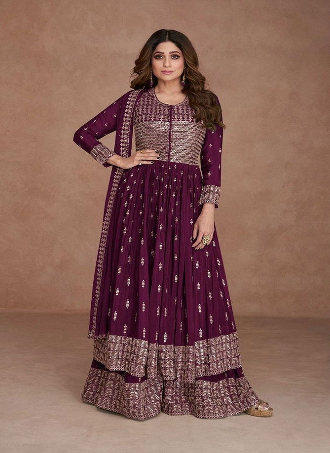 Wine Colour Idika By Aashirwad Designer Salwar Suit Catalog 9542