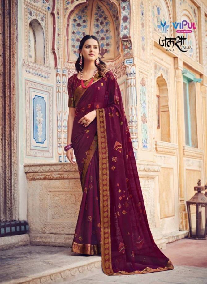 Jalsa Vol 6 By Vipul Georgette Printed Daily Wear Sarees Wholesale Price In Surat