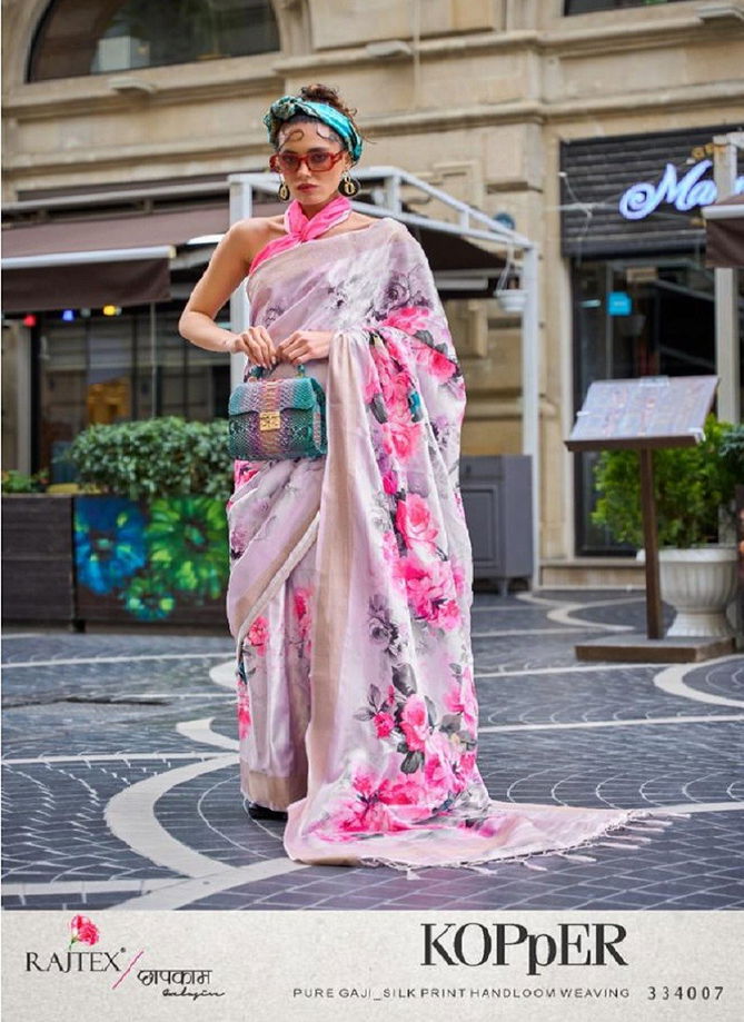 Kopper By Rajtex Silk Printed Designer Saree Catalog