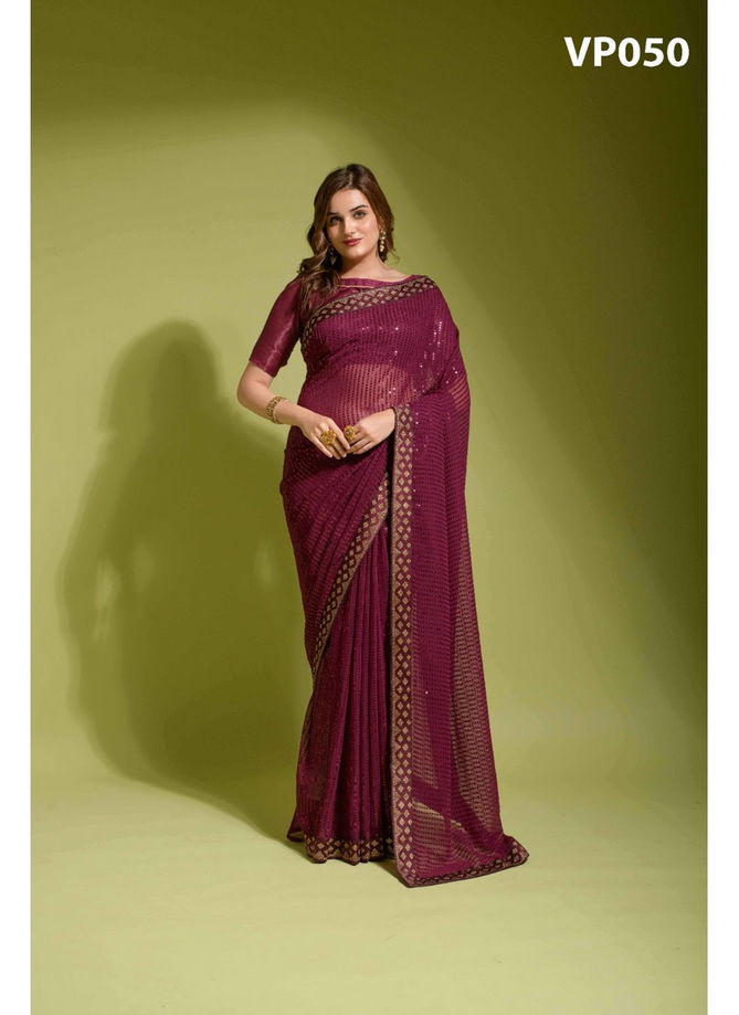 Koski Plain Sequin Party Wear Saree Catalog