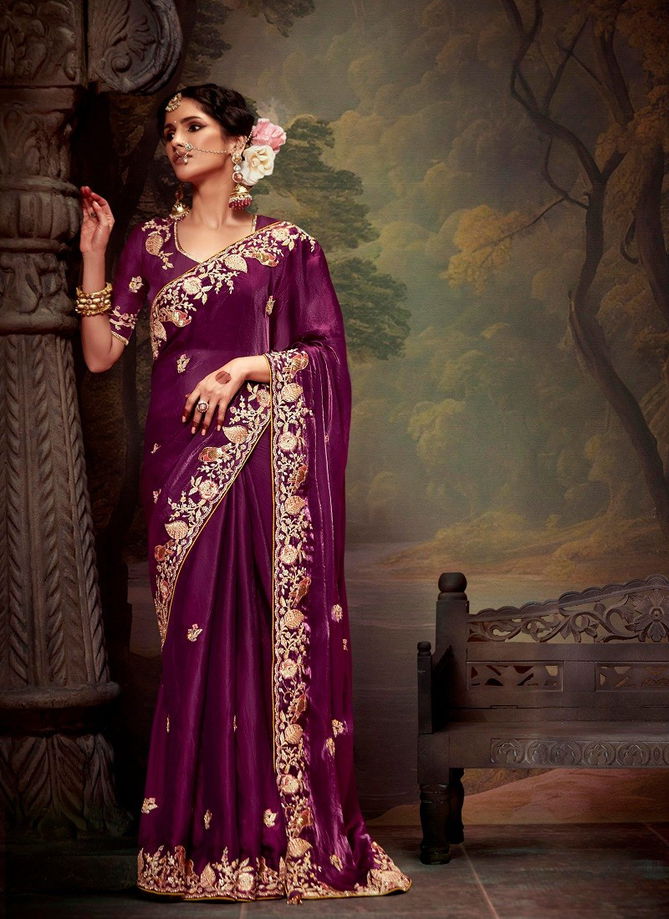 Naveli By Kimora Tissue Organza Weddding Wear Saree Suppliers In India