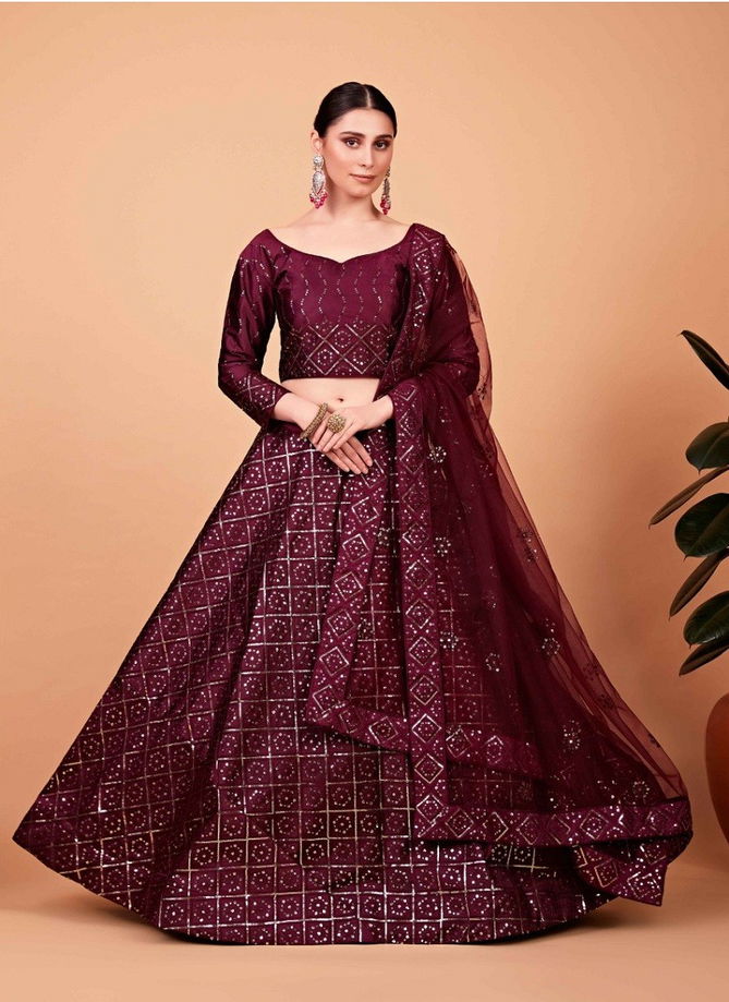 Wine Colour Nayra Vol 1 By Aawiya Designer Lehenga Choli Catalog 102