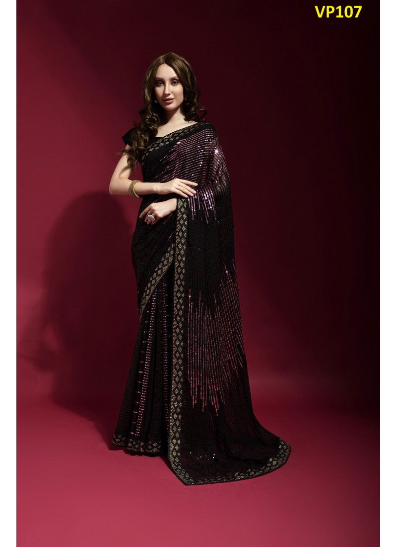 Pyramid By Fashion Berry Party Wear Saree Catalog