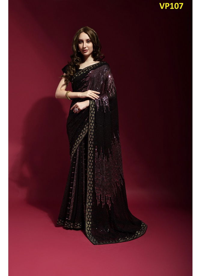 Pyramid By Fashion Berry Party Wear Saree Catalog