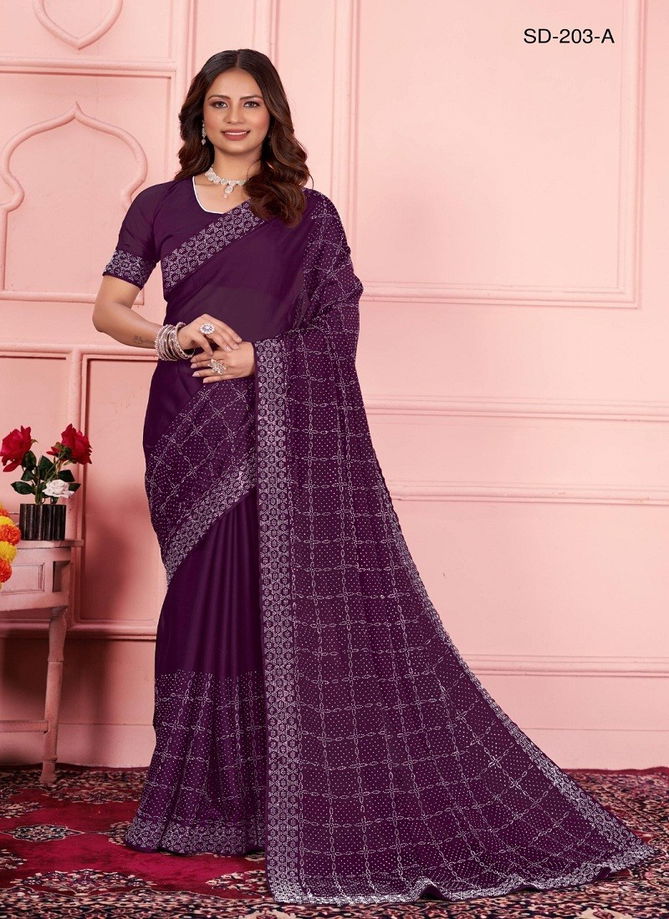 SD 203 A To D By Suma Designer Black Rangoli Saree Orders In India