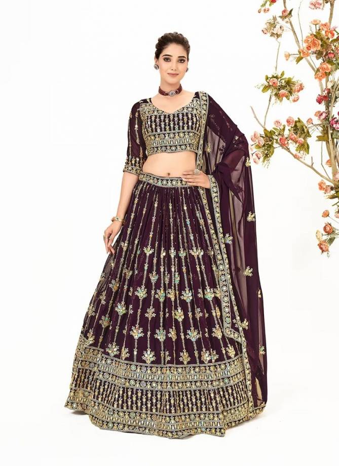 SS 157 Wedding Wear Georgette Lehenga Choli Wholesale Shop In Surat