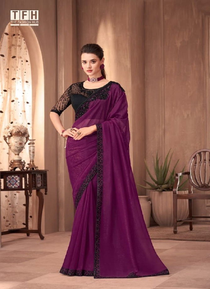 Sandalwood 1101 By TFH Silk Designer Party Wear Saree Wholesale Online