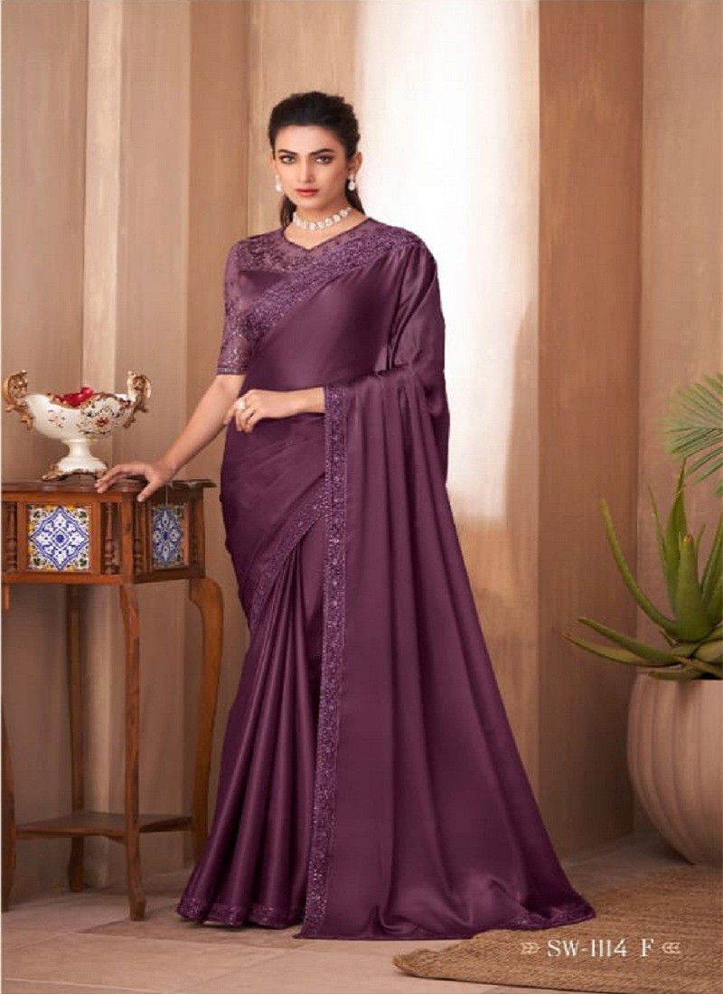 Sandalwood 1114 Glass Silk Party Wear Saree Catalog