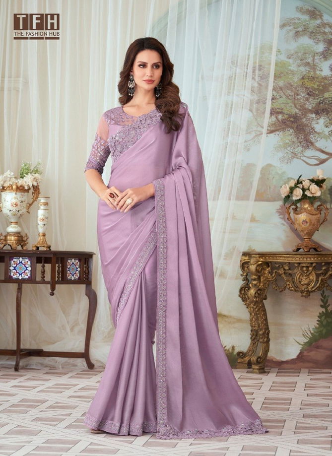 Silverscreen 17th Edition By Tfh Glass Silk Party wear Saree Catalog