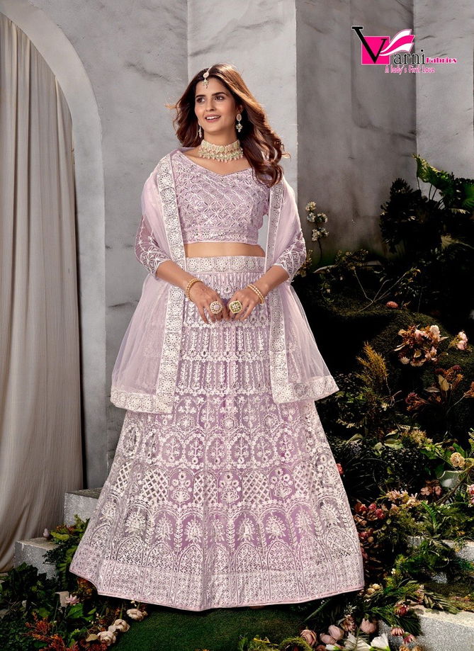 Zeeya Ishani By Varni Net Embroidered Designer Lehenga Choli Catalog