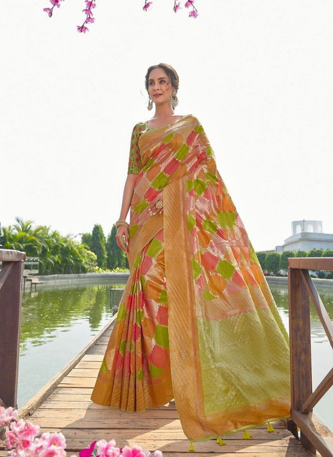 Yellow And Green Colour Jashika Vol 550 By Joh Rivaaj Designer Saree Catalog 55001