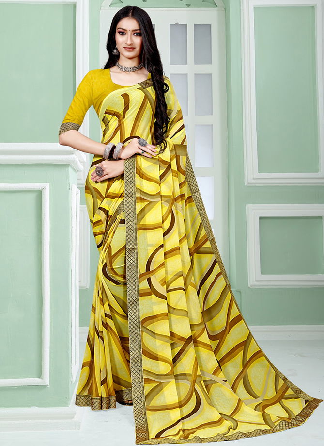 Yellow Colour Amrita By NP 1297 A To 1297 H Printed Sarees Catalog 1297 B