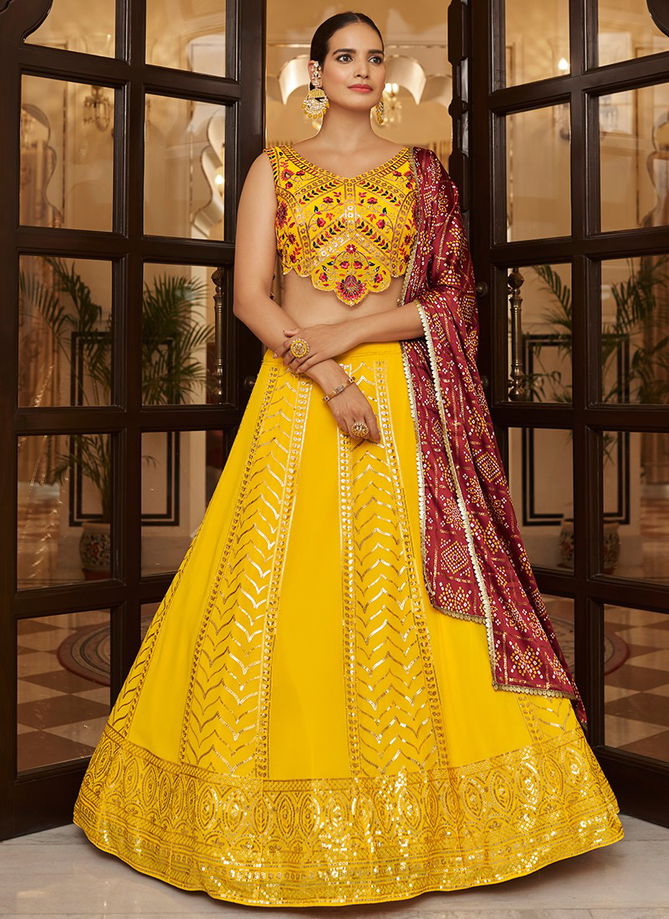 Yellow Colour Brides Maid Vol 24 Wholesale Designer Lehenga Choli Catalog 2206