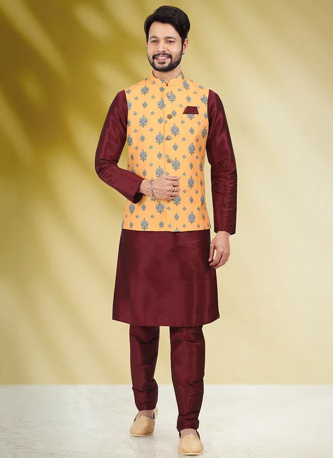 Ethnic Wear Wholesale Kurta Pajama With Jacket Catalog