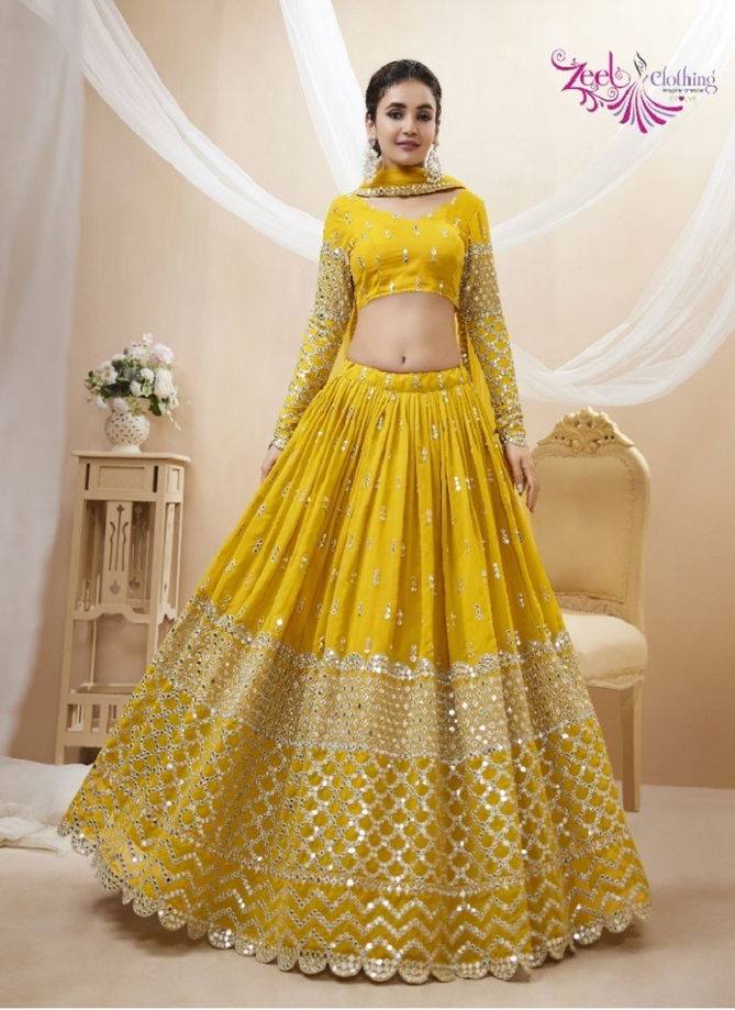 Yellow Colour Expression Vol 1 By Zeel Party Wear Lehenga Choli Catalog 303