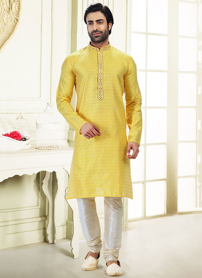 Yellow Colour Function Wear Exclusive Wholesale Kurta Pajama Catalog 2038