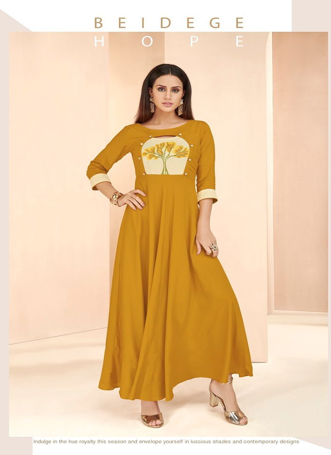 Gulnaz Vol 3 By Vardan Heavy Rayon Long Kurti Catalog 