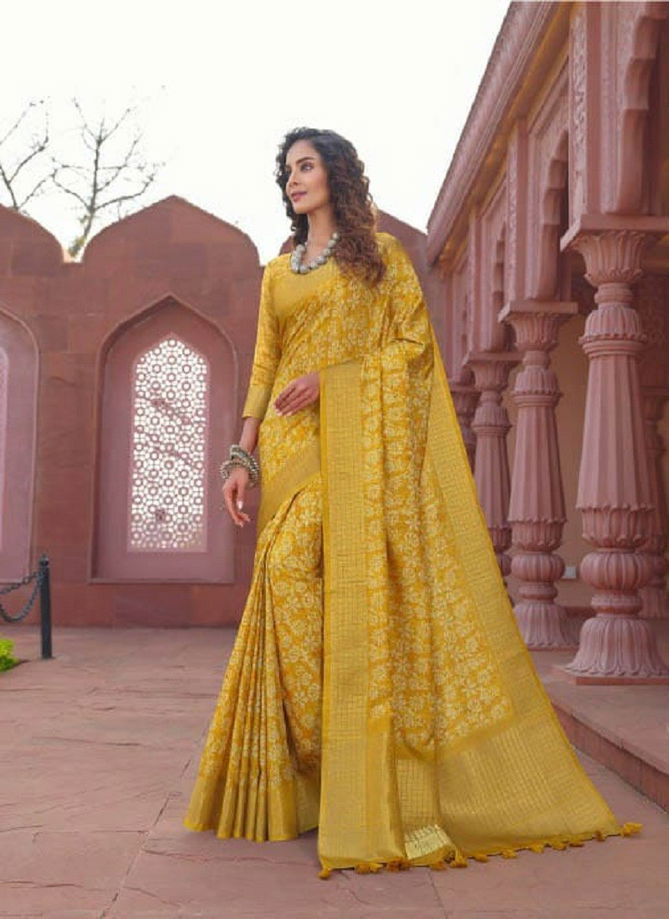 Yellow Colour Jaimathi Vol 510 By Joh Rivaaj Printed Saree Catalog 51003