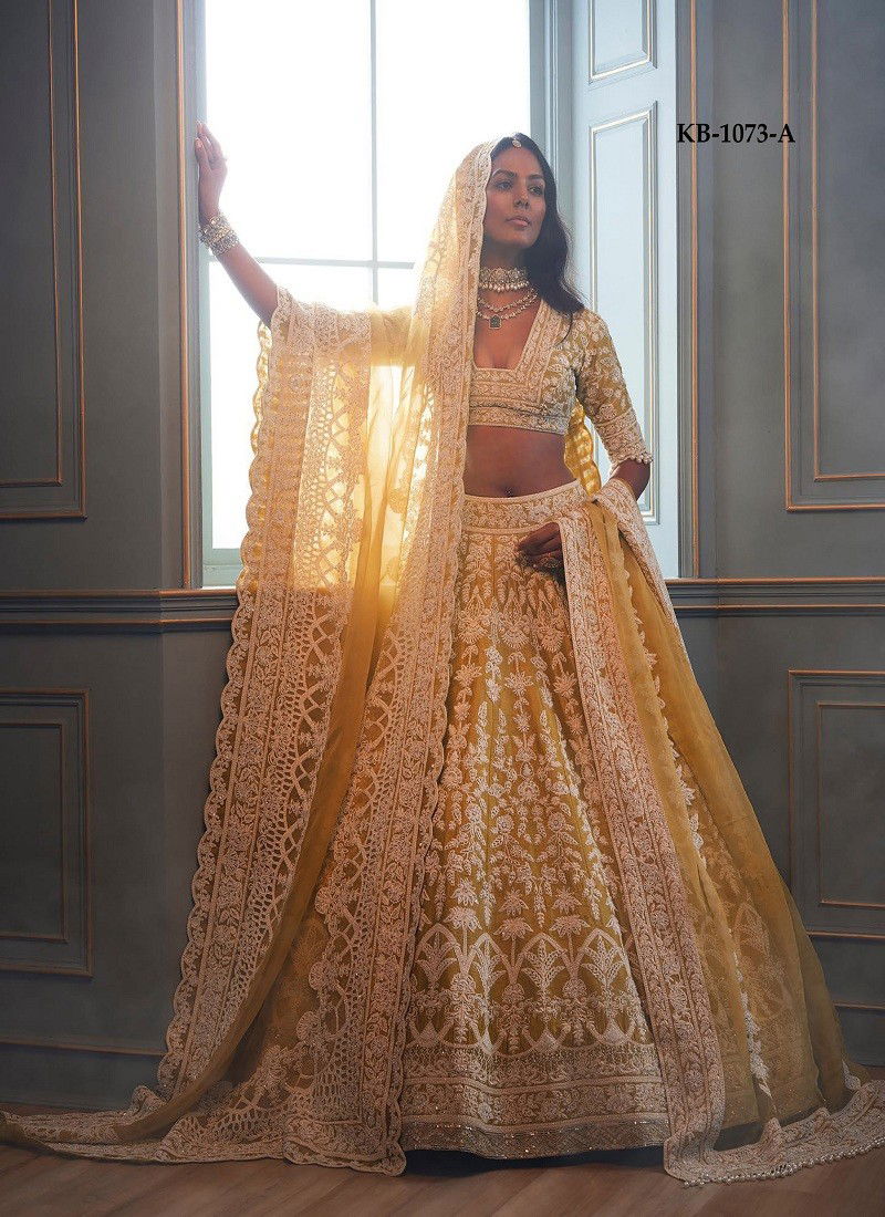 KB 1073 A To D Party Wear Heavy butterfly Net Bridal Lehenga Choli Orders In India