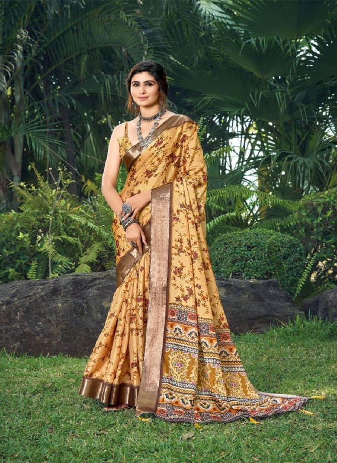 Nancy By Mahamani Creation Tussar Silk Printed Saree Catalog