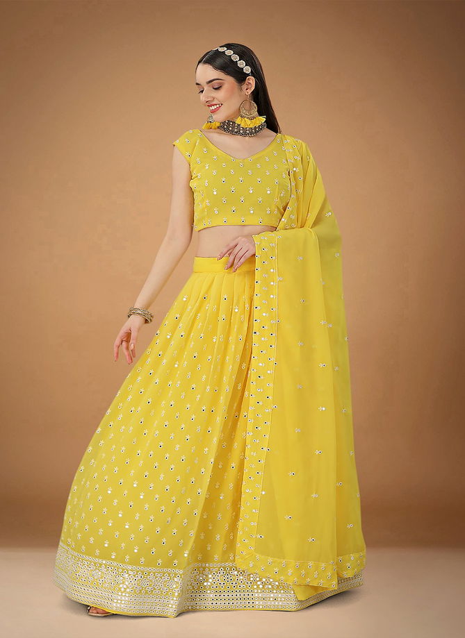 Yellow Colour Noor By Biva 20011 To 20020 Party Wear Lehenga Choli Catalog 20018