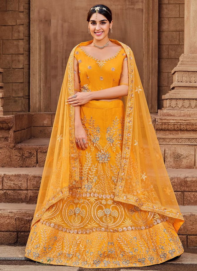 Yellow Colour Riyasat Designer Wholesale Bridal Lehenga Choli Catalog 1037