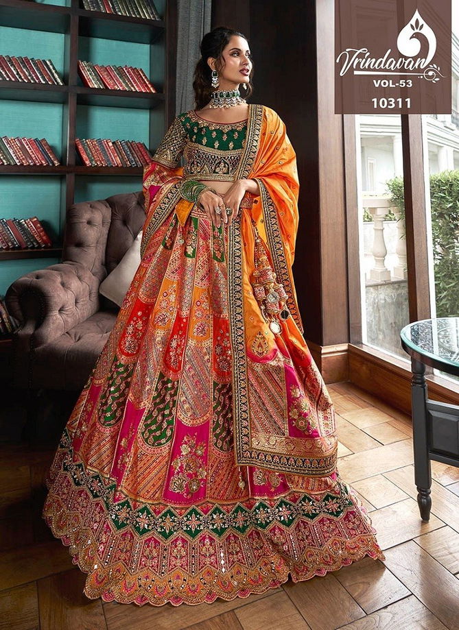 Royal Vrindavan Vol 53 Banarasi Silk Bridal Lehenga Choli Orders In India