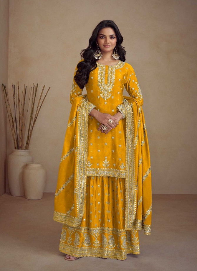 Sadaf By Gulkayra Real Chinon Plazoo Readymade Suits Supplier In India