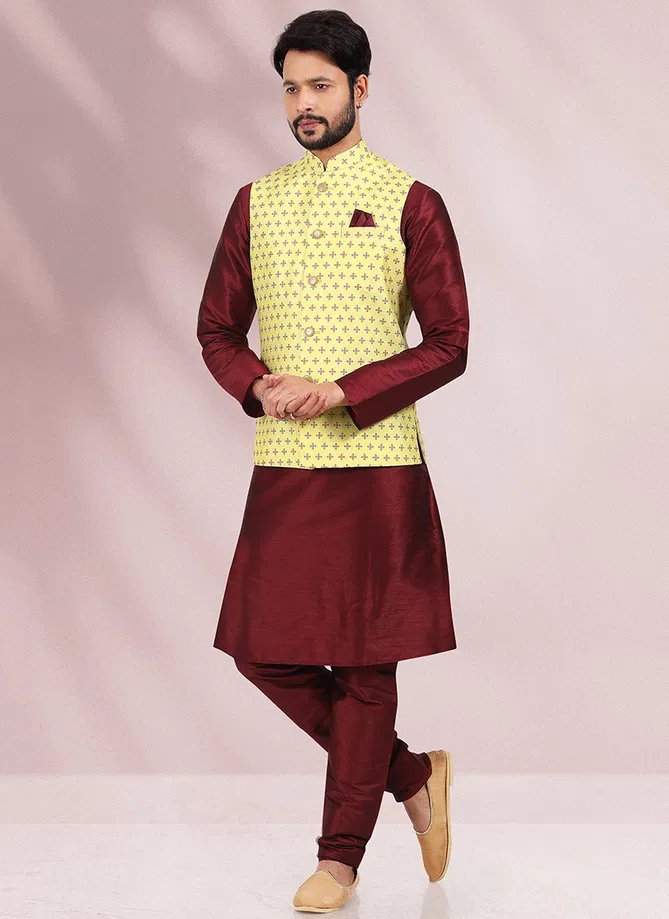 Ethnic Wear Wholesale Kurta Pajama With Jacket Catalog