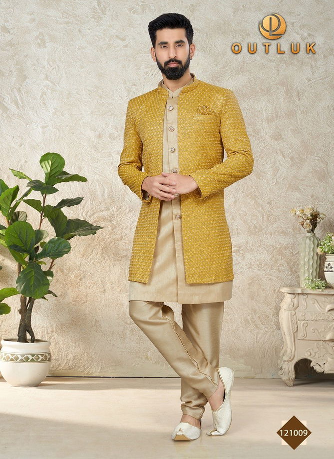 Yellow Outluk Vol 121 Mens Indowestern Catalog 121009