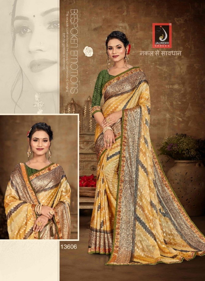 Yellow Vamika By Jalnidhi Designer Saree Catalog 13606