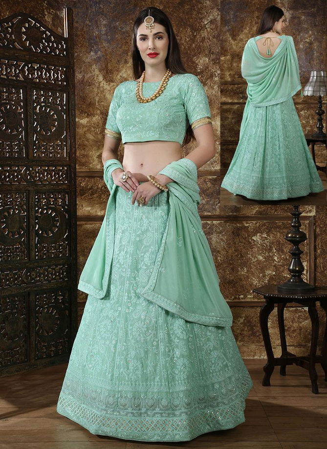 Khushbu Bridesmaild Vol  Designer Wedding and Partywear Embroidery Georgette and Silk Lehenga Choli