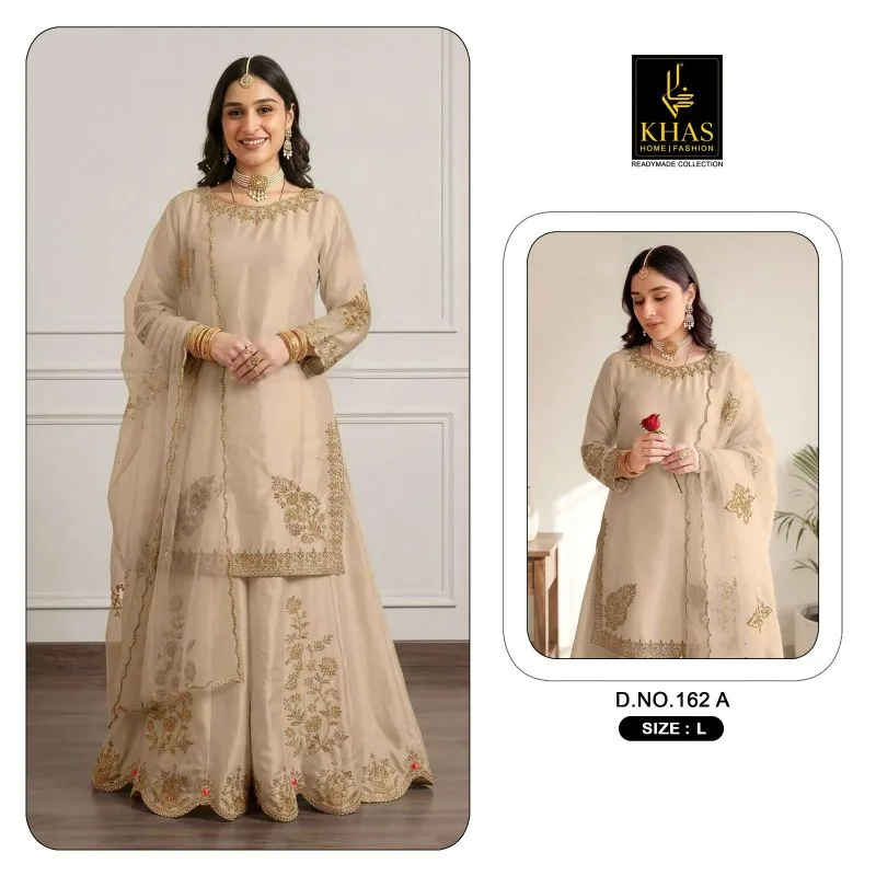 Khas 162 A To C Satin Embroidery Salwar Kameez 