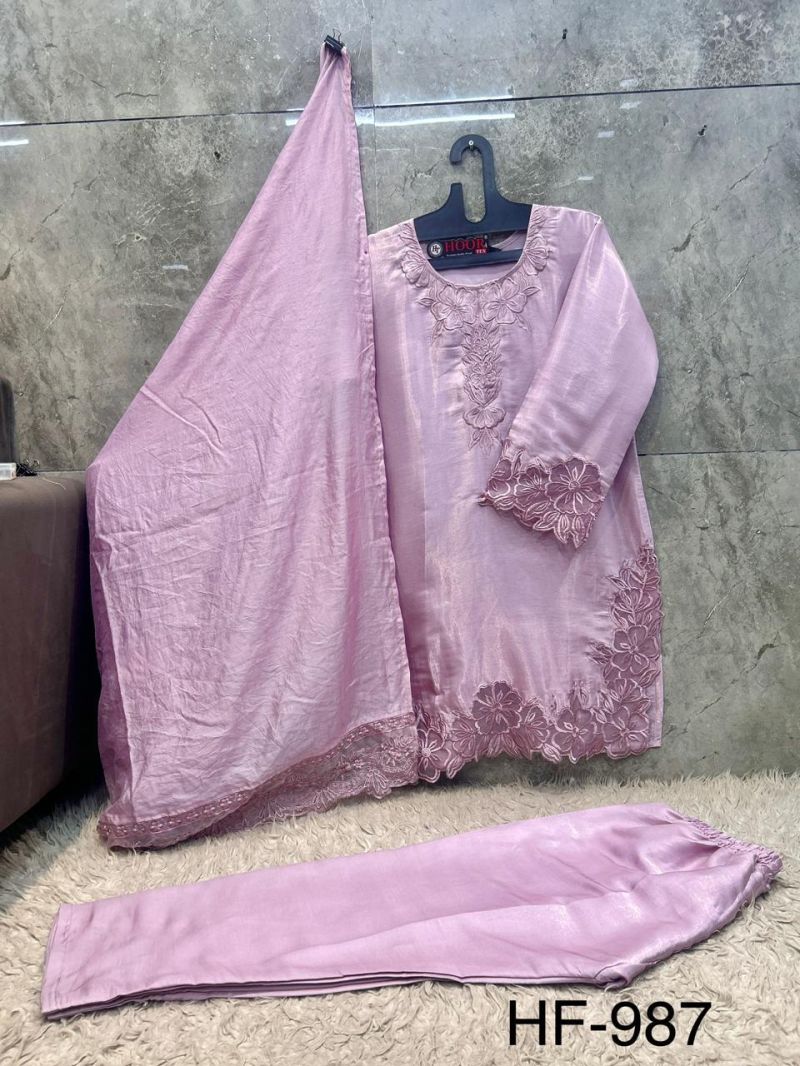 987 A To D By Hoor Tex Roman Glass Silk Salwar Kameez 