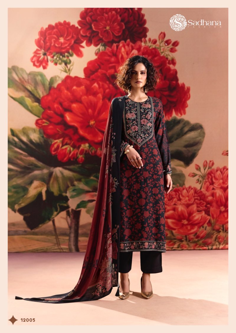 Rose Reverie By Sadhana Viscos Pashmina Dress Material