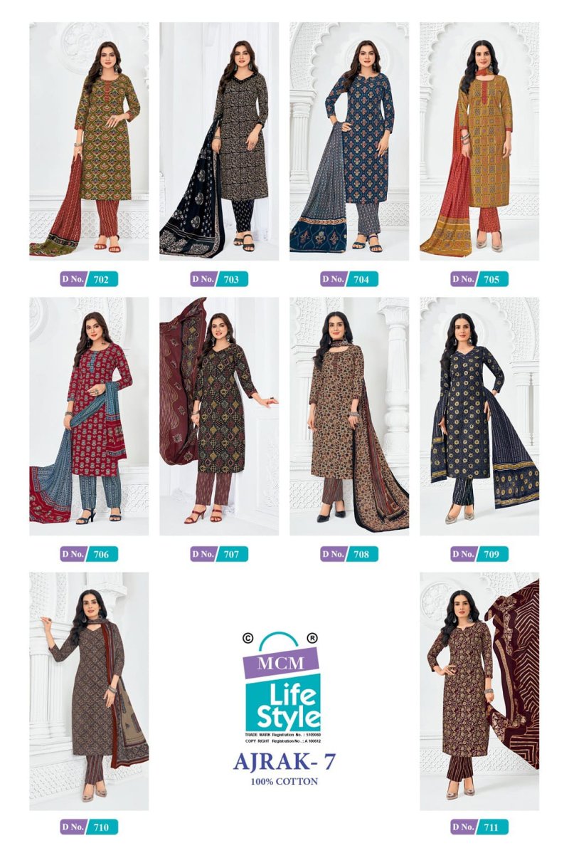 Ajrak Vol 4 By Mcm Pure Cotton Readymade Dress 