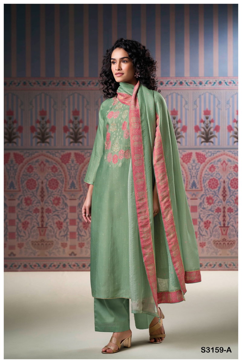 hand embroidered dress material 5 YARDS / 14 COLORS / Lehna Multicolor Floral Beaded Embroidery Glitte –  Classic Modern Fabrics main image 1