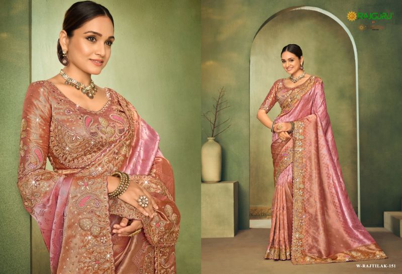 Rajtilak By Rajguru Viscose Embroidery Saree