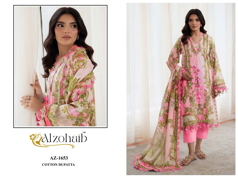 Shifa Vol 1 By Alzohaib Cotton Dupatta Cotton Salwar Kameez