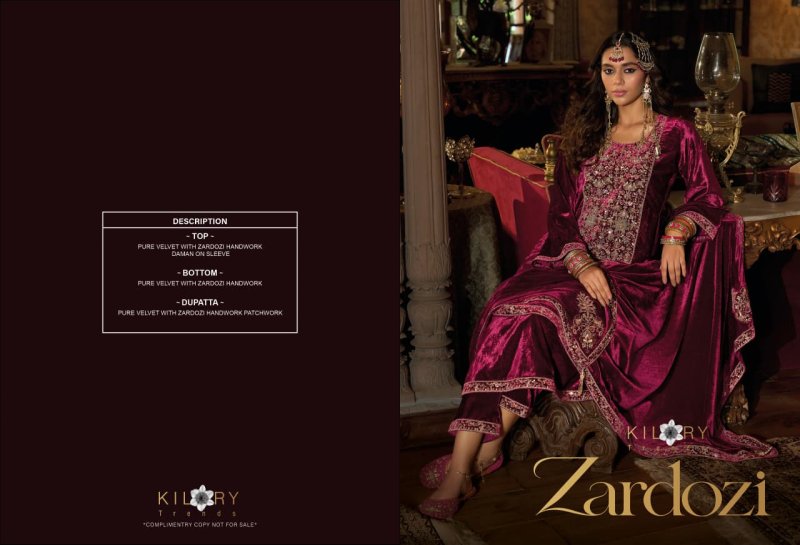 Zardozi By Kilory Velvet Zardosi Salwar Kameez