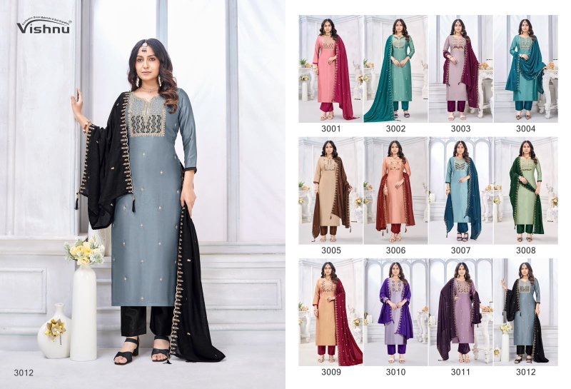 Jamaina By Vishnu Roman Silk Dress Material