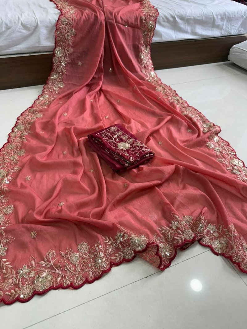 Sarika Pure Star Georgette Sequence Work Saree